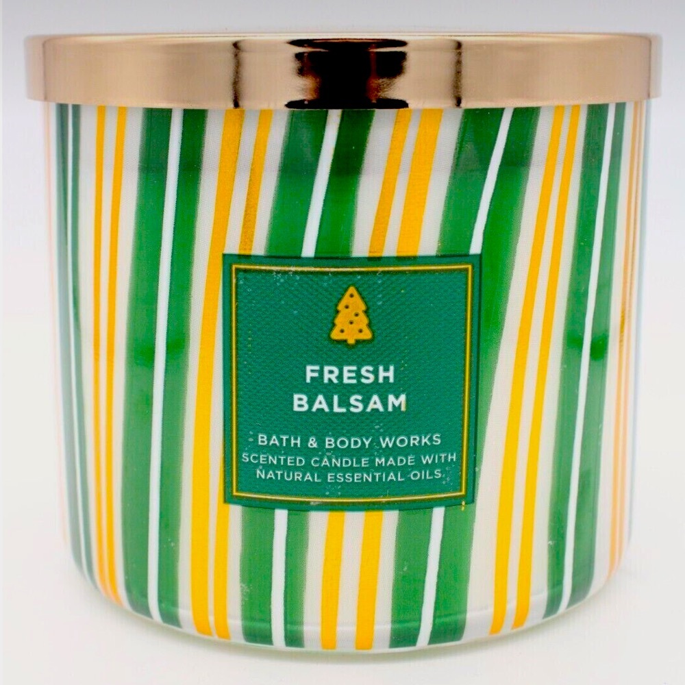 COPY - Bath & Body Works 3 Wick Candle, Fresh Balsam.